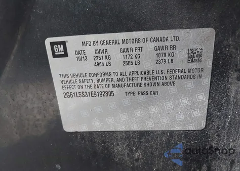 2014 Cadillac Xts Standard из США, поврежденный, VIN 2G61L5S31E9192805